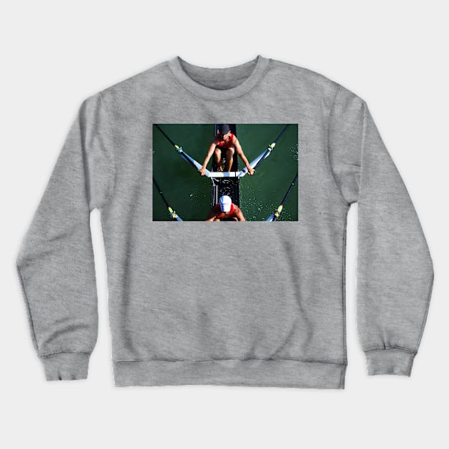 Aerial View of Rowers Crewneck Sweatshirt by LaurieMinor